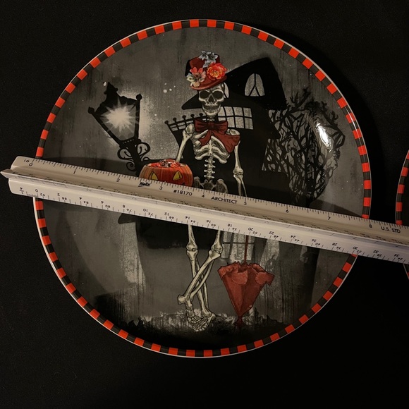 Set of (2) Classy Mr. & Mrs. Skeleton Halloween Plates - Picture 8 of 12